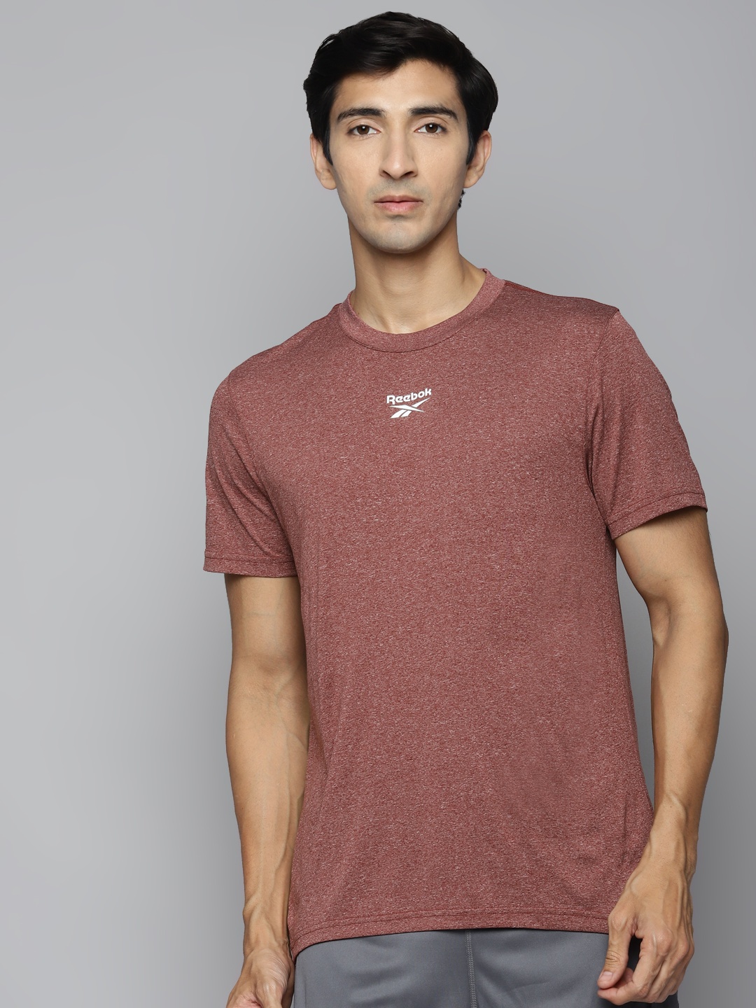 

Reebok Men Maroon CT Melange Effect Training T-shirt