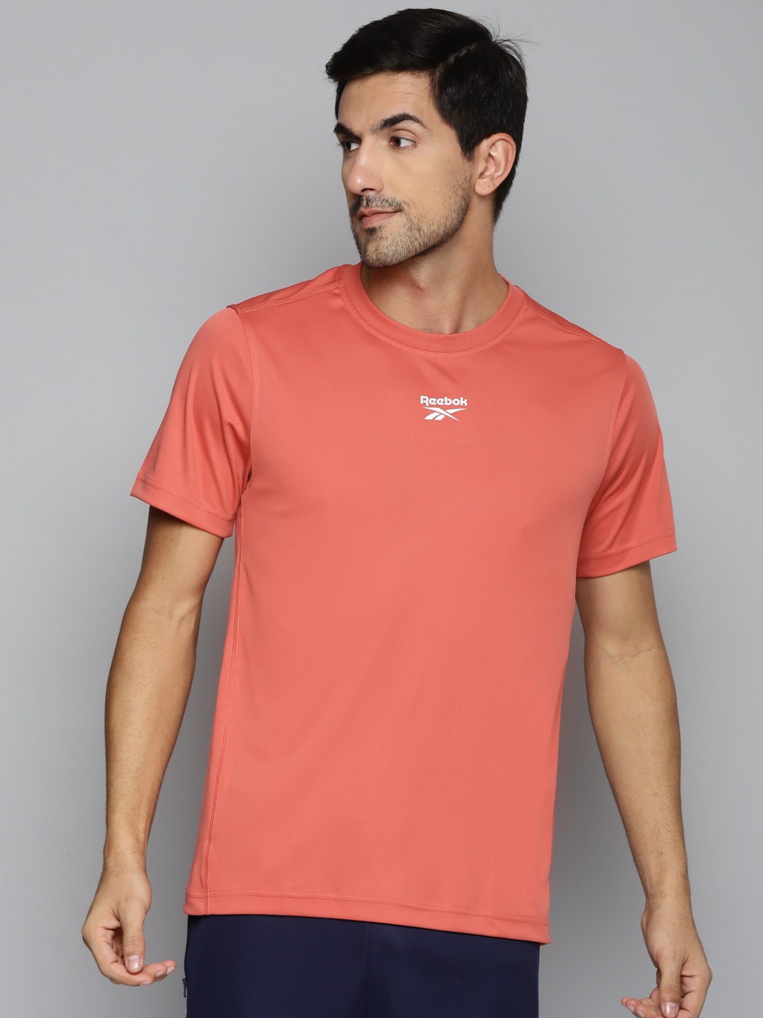 

Reebok Men Coral Pinl FND Recycled Polyester Training T-shirt