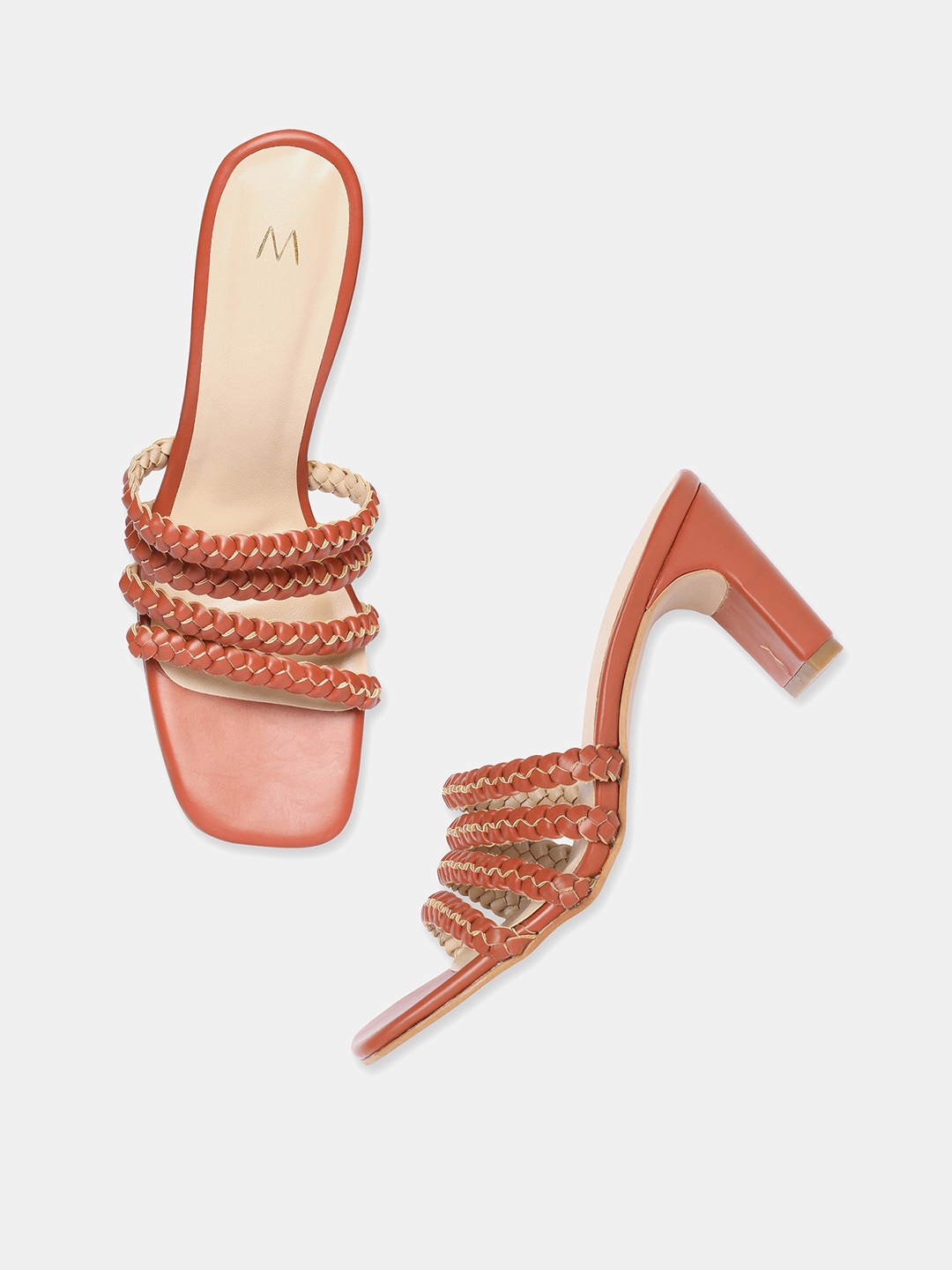 

W Tan Textured Block Heels