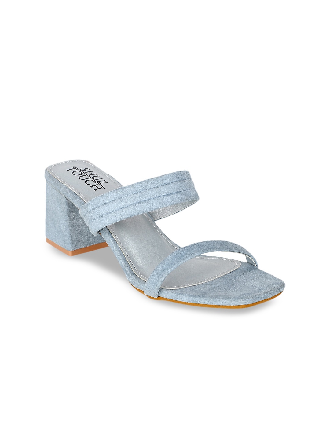 

SHUZ TOUCH Sea Green Textured Block Heels