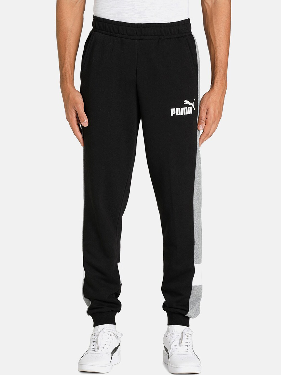 

Puma Men Black Colourblocked Essentials+ Sustainable Joggers