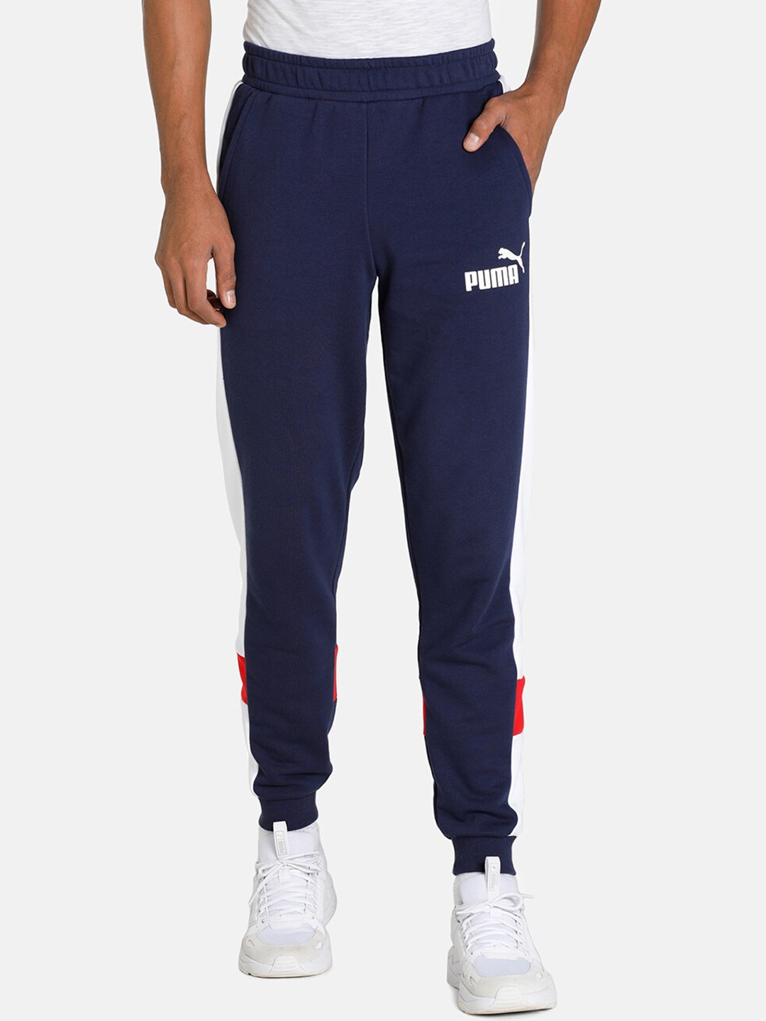 

Puma Men Blue & White Solid Slim Fit Sustainable Joggers