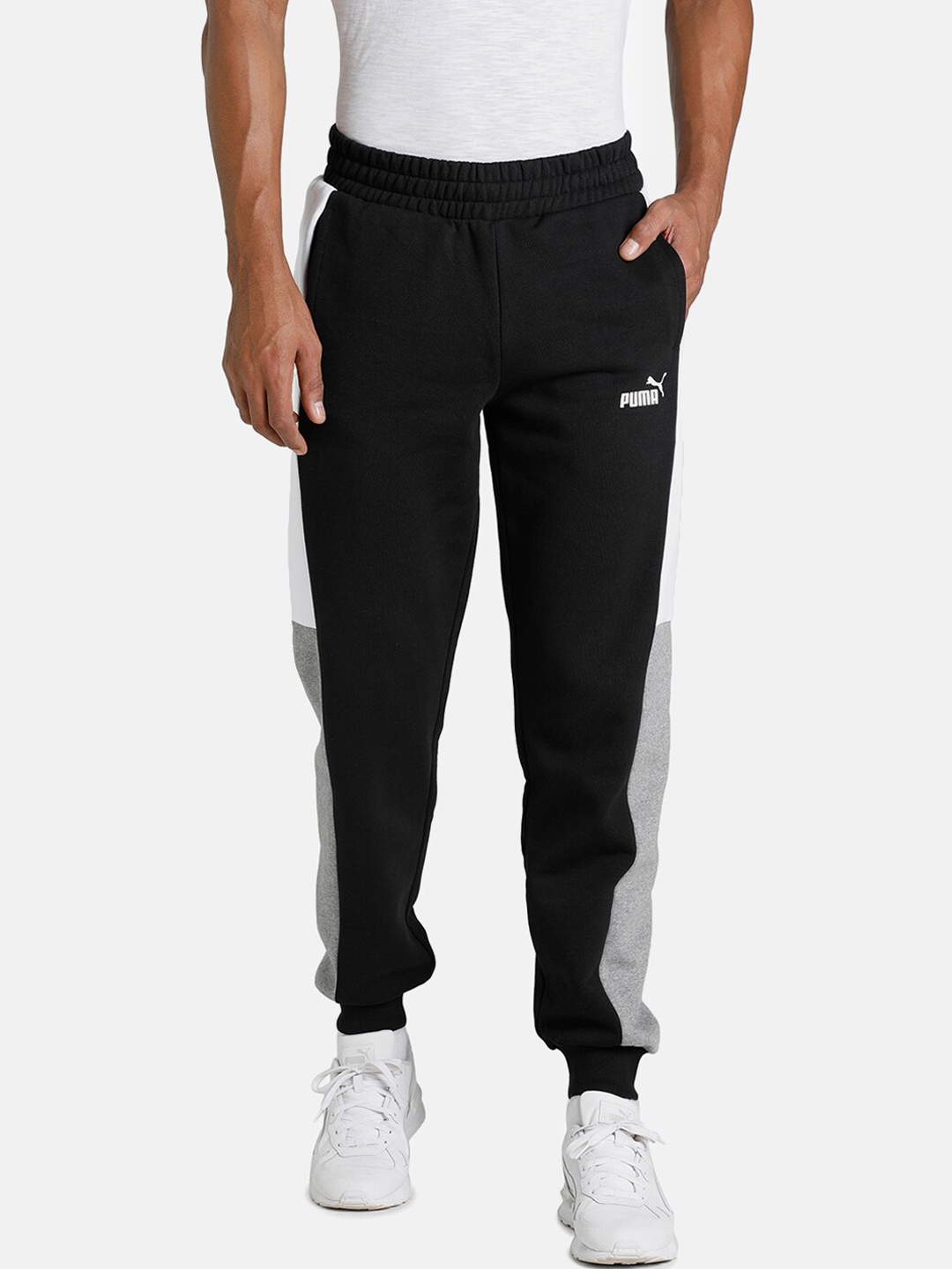 

Puma Men Black Solid Block Cotton Regular Fit Sweat Joggers