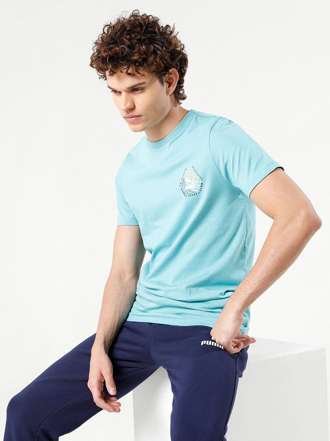

Puma Men Blue Hill Camp Graphic T-Shirt