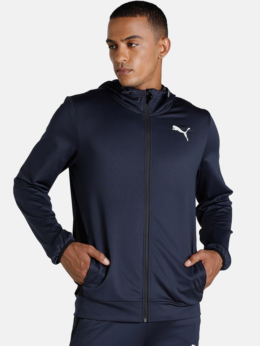 

Puma Men Blue Hooded Sporty Jacket
