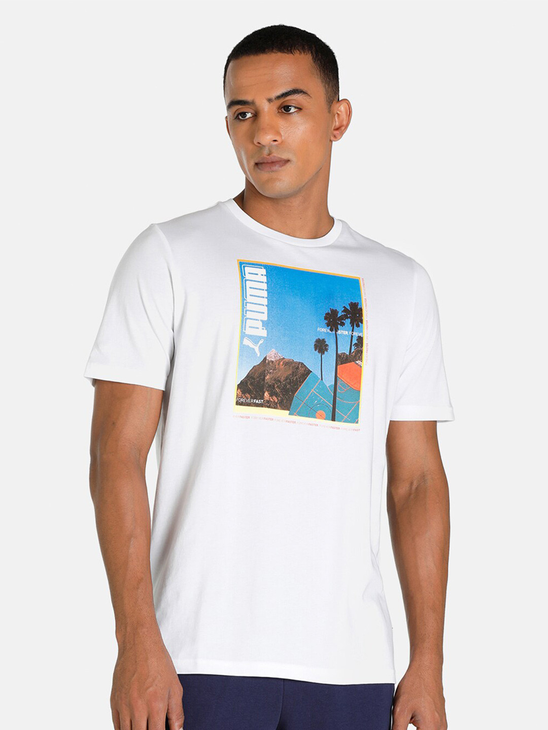 

Puma Men White Photoprint Printed T-shirt
