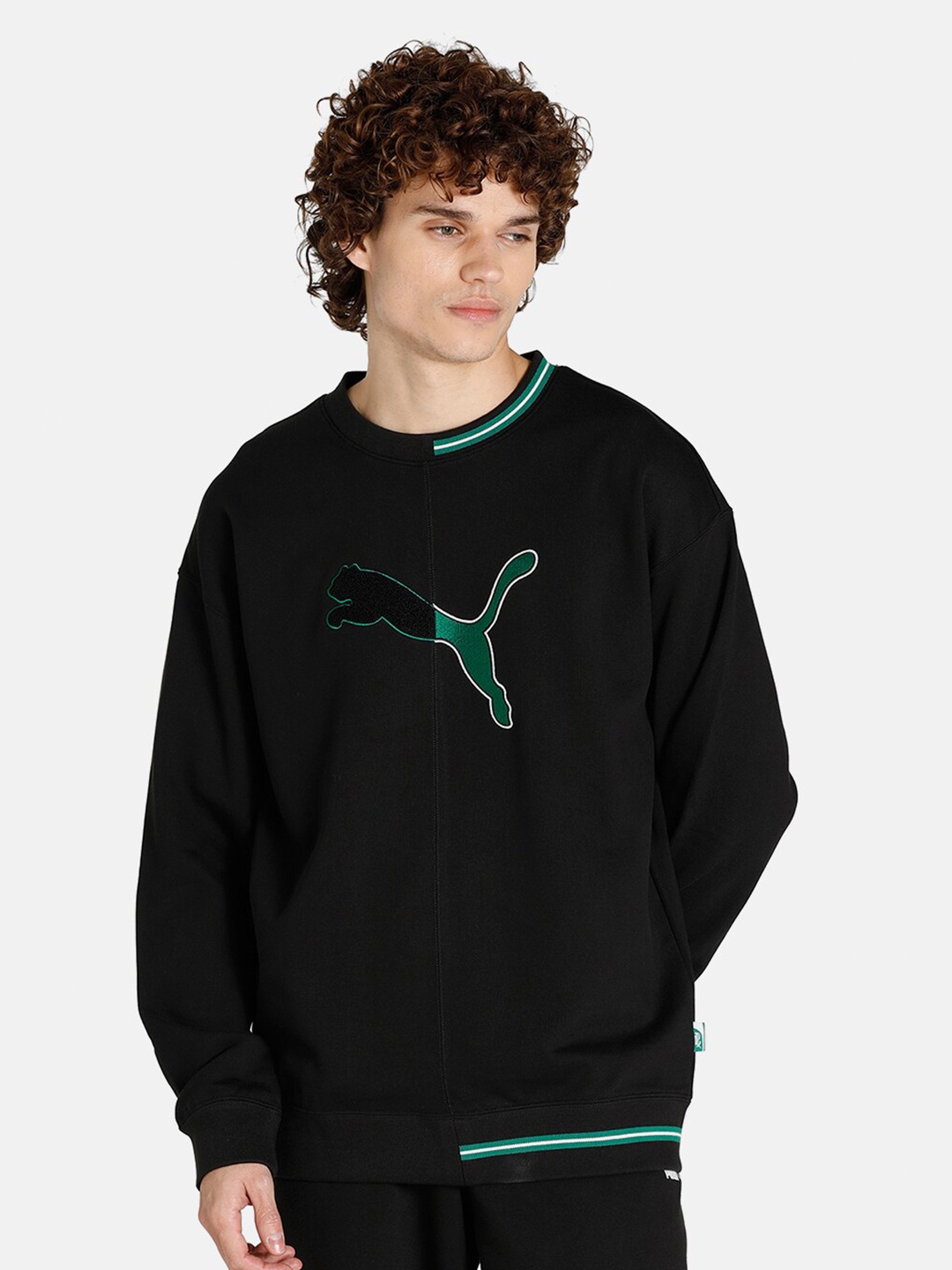 

Puma Men Black Printed Round Neck Sweatshirt