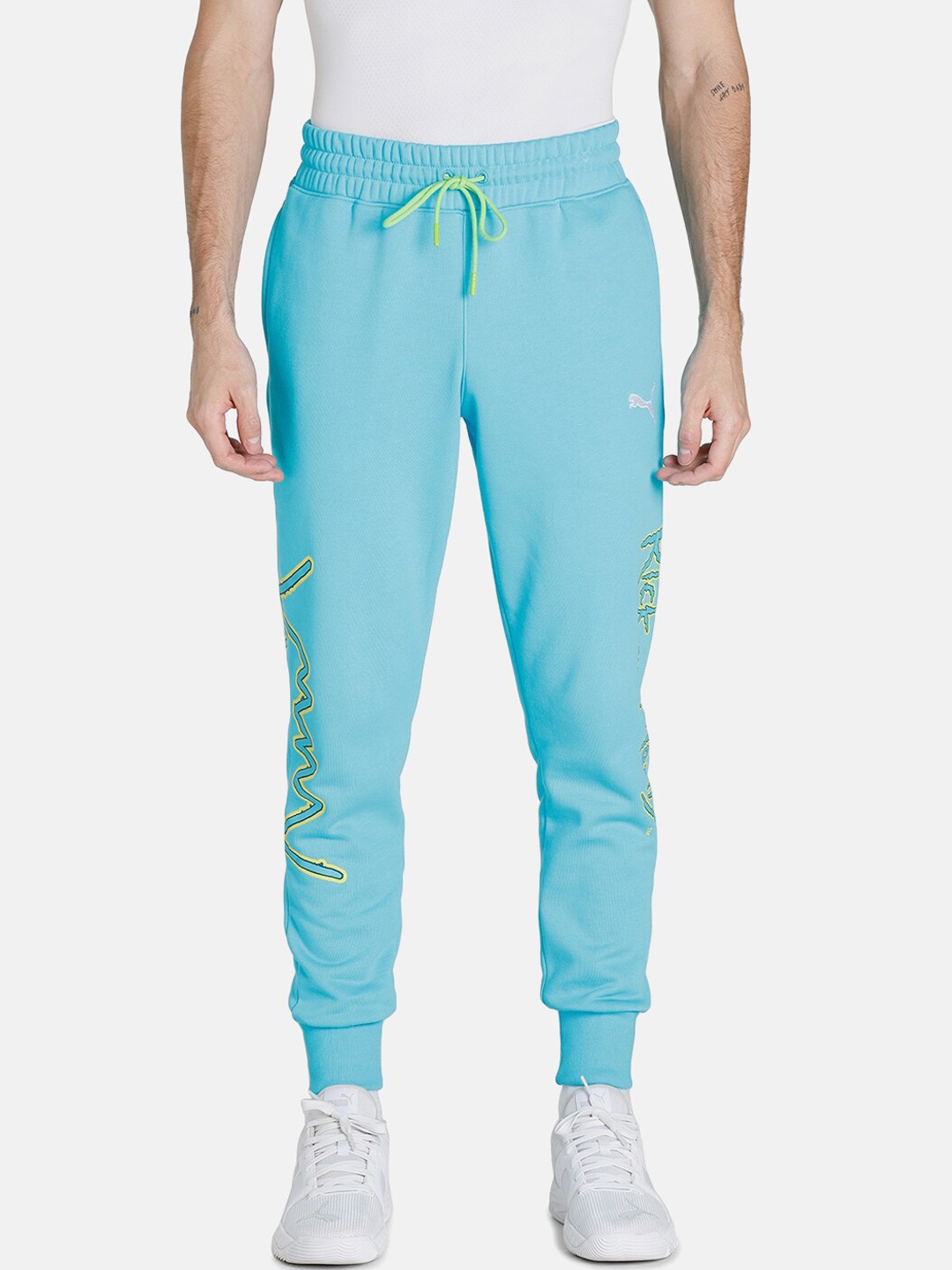 

PUMA x RICK AND MORTY Men Blue Solid Basketball Joggers