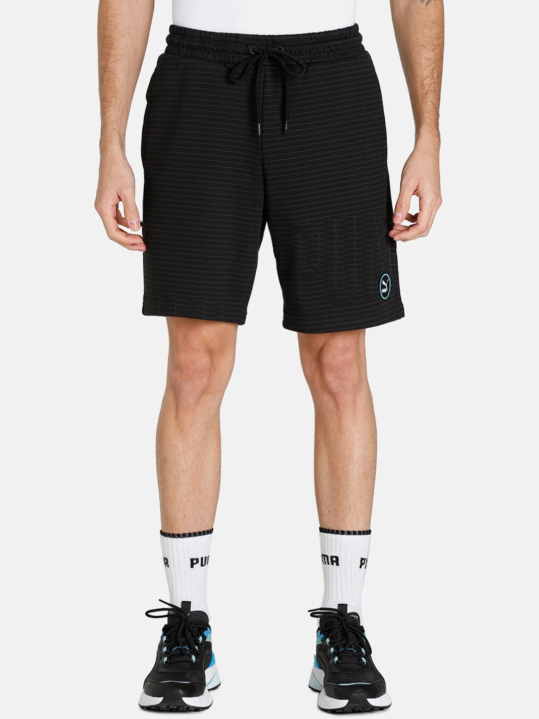 

Puma Men Black Pure Cotton SWxP Regular Fit Sports Shorts