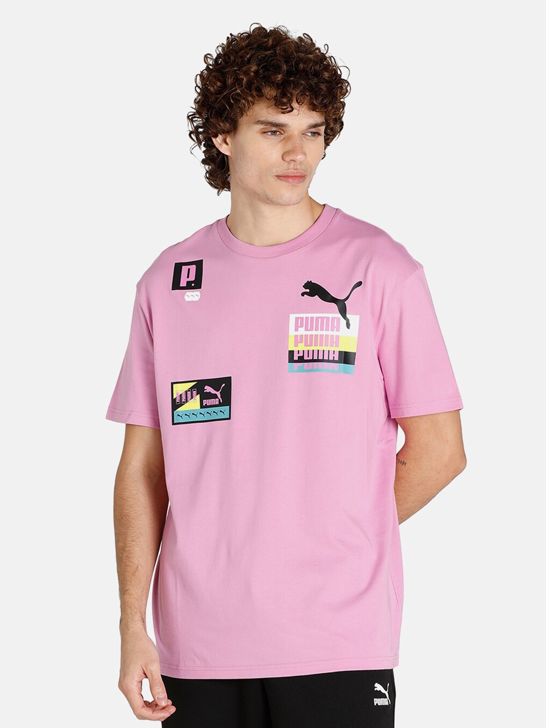 

Puma Men Mauve Brand Logo Printed T-shirt