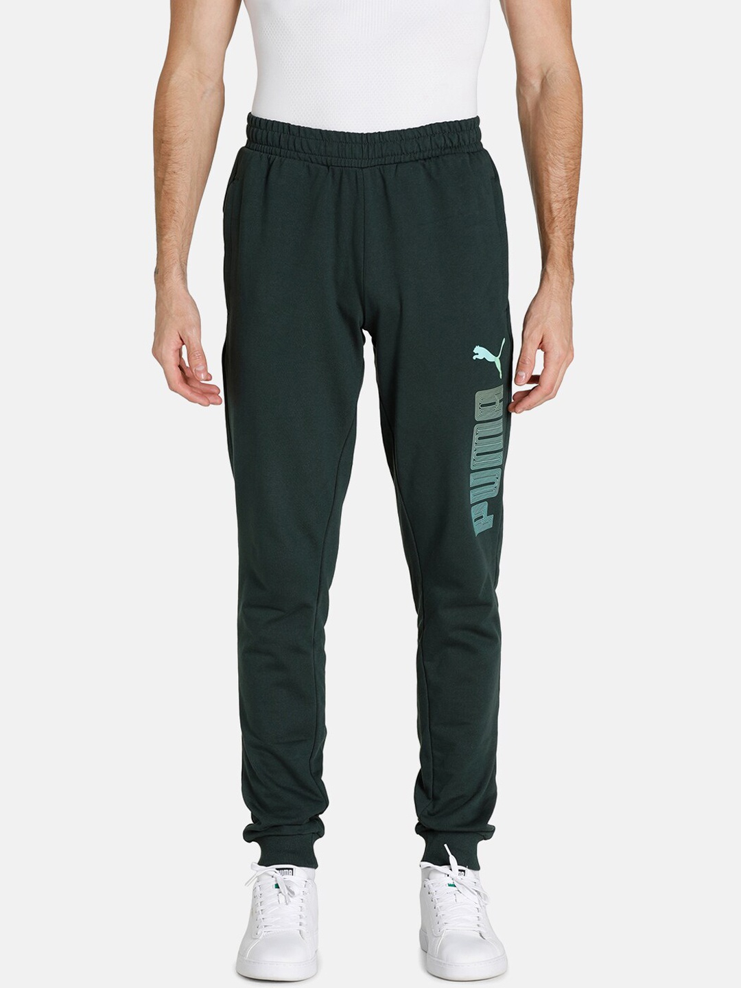 

Puma Men Slim Fit Printed Track Pants, Green