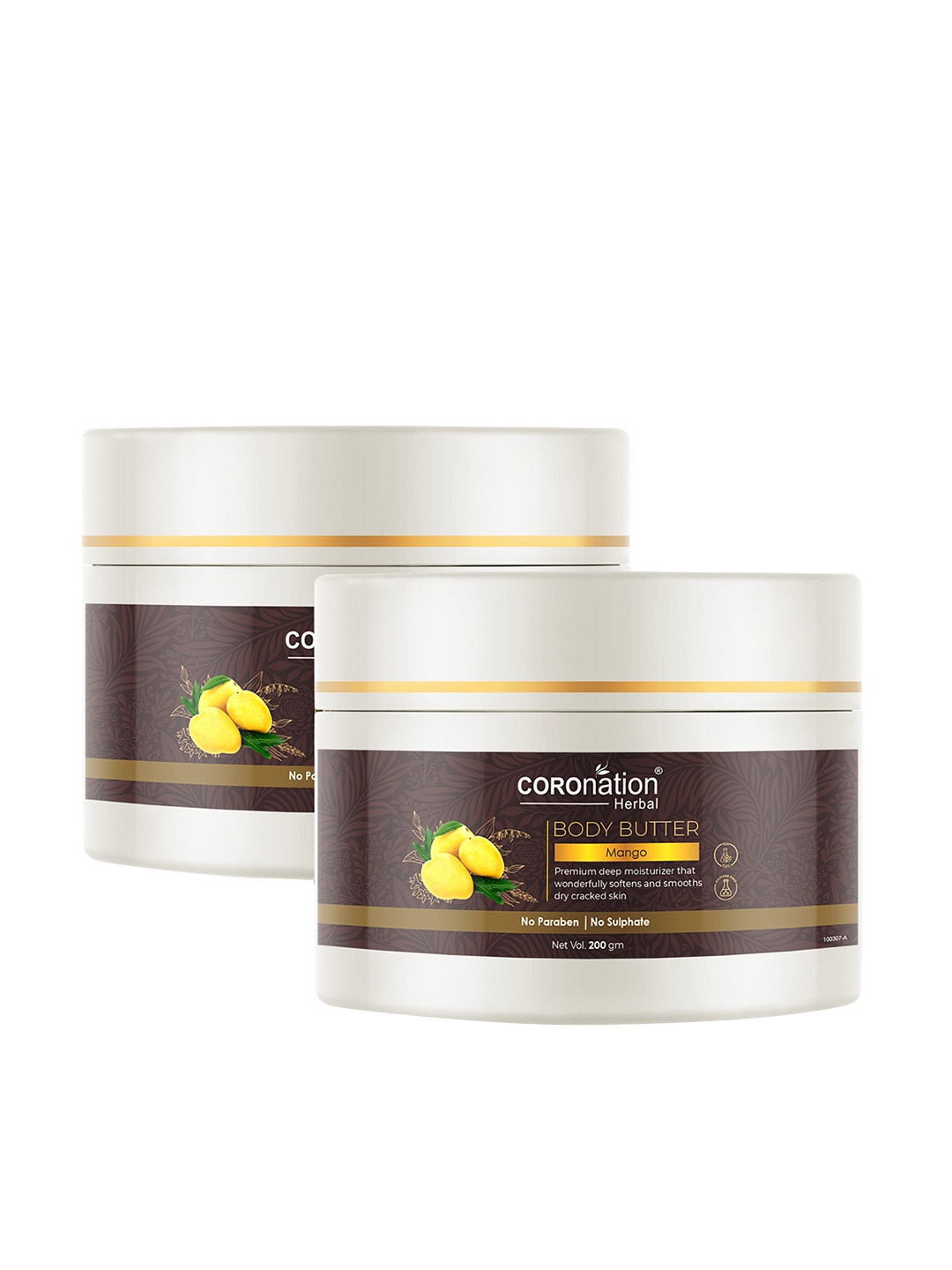 

COROnation Herbal Set of 2 Mango Body Butter Body Lotion 200 gm Each, Brown