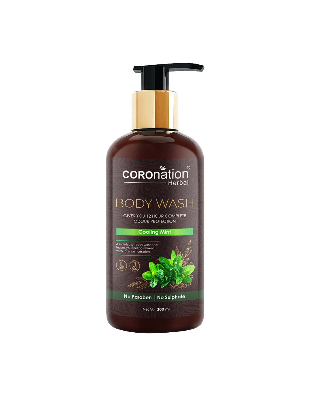 COROnation Herbal Cooling Mint Body Wash 300 ml, Brown
