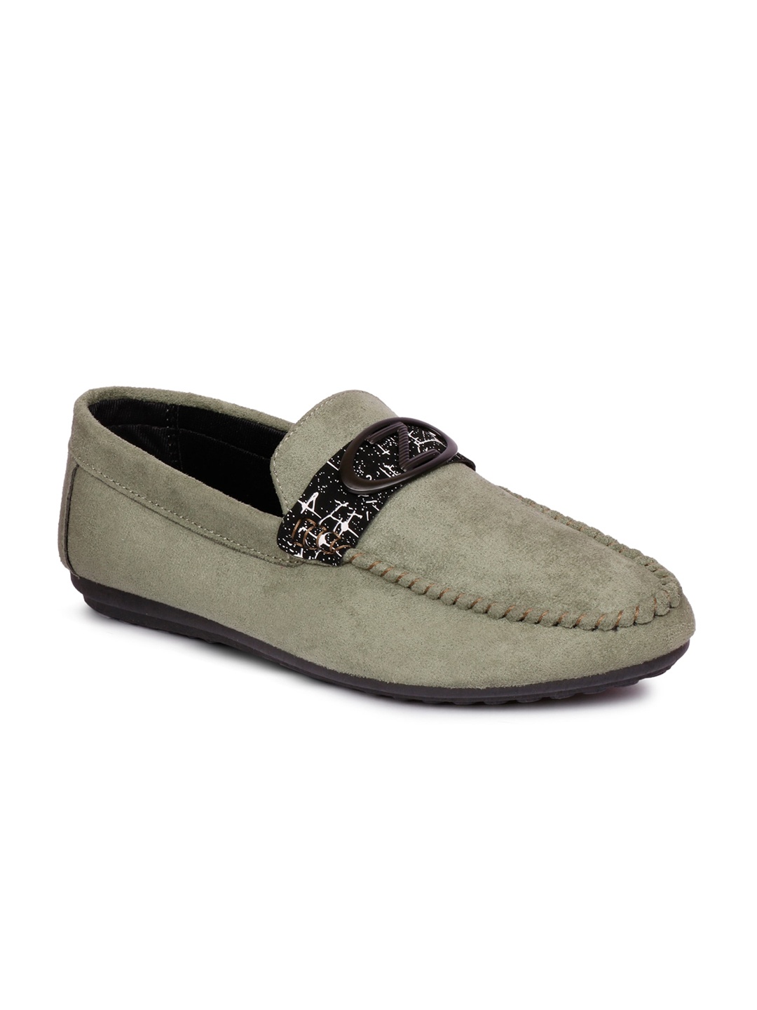 

CIPRAMO SPORTS Men Green Velvet Loafers