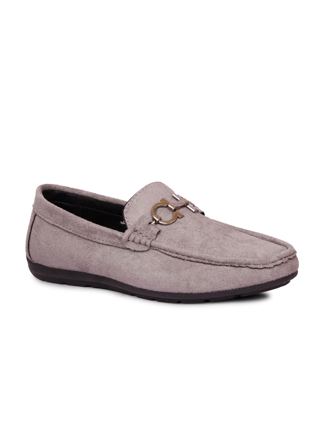 

CIPRAMO SPORTS Men Grey Textured Velvet Loafers