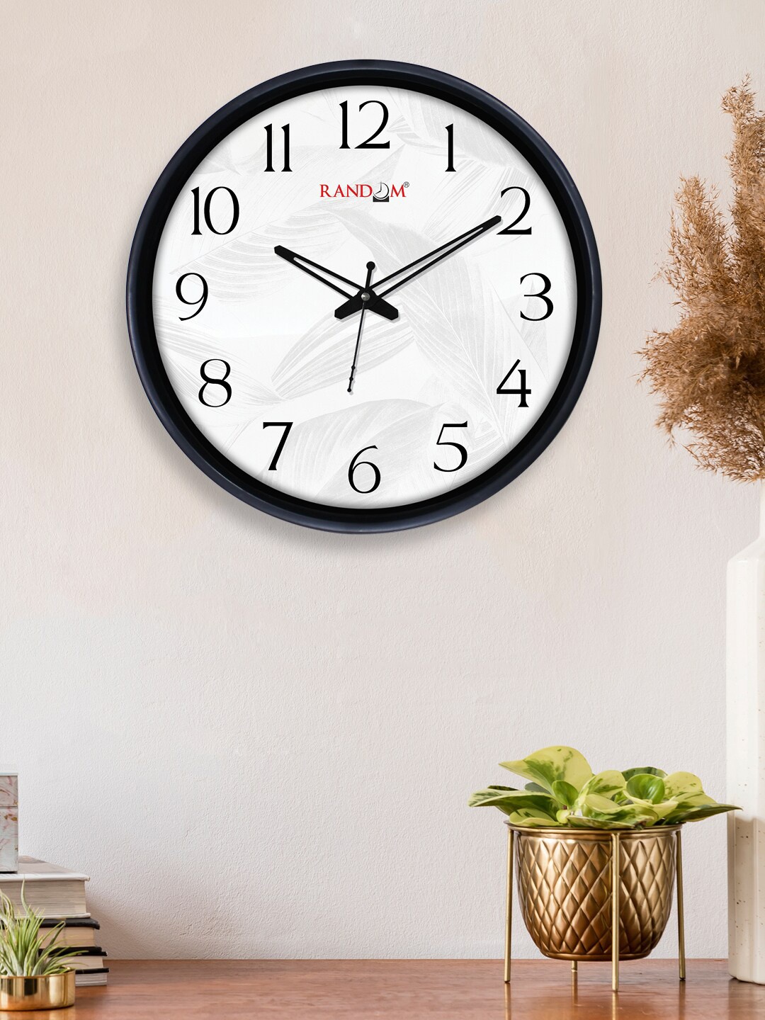 

RANDOM Off White & Black Printed Dual Frame Quartz Movement 30CM Wall Clock