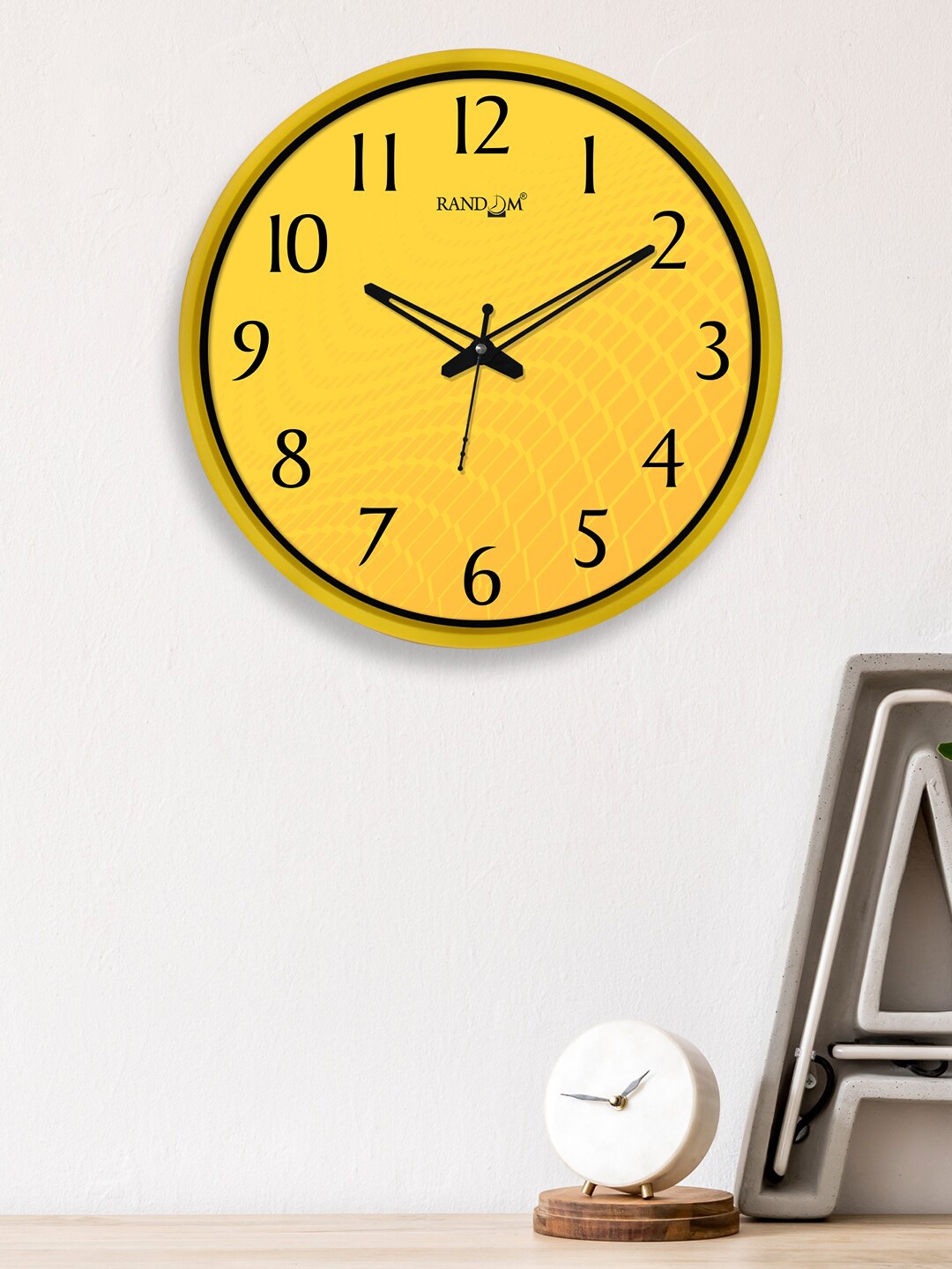 

RANDOM Mustard & Black Solid Analogue Dual Frame Quartz Movement 30CM Wall Clock