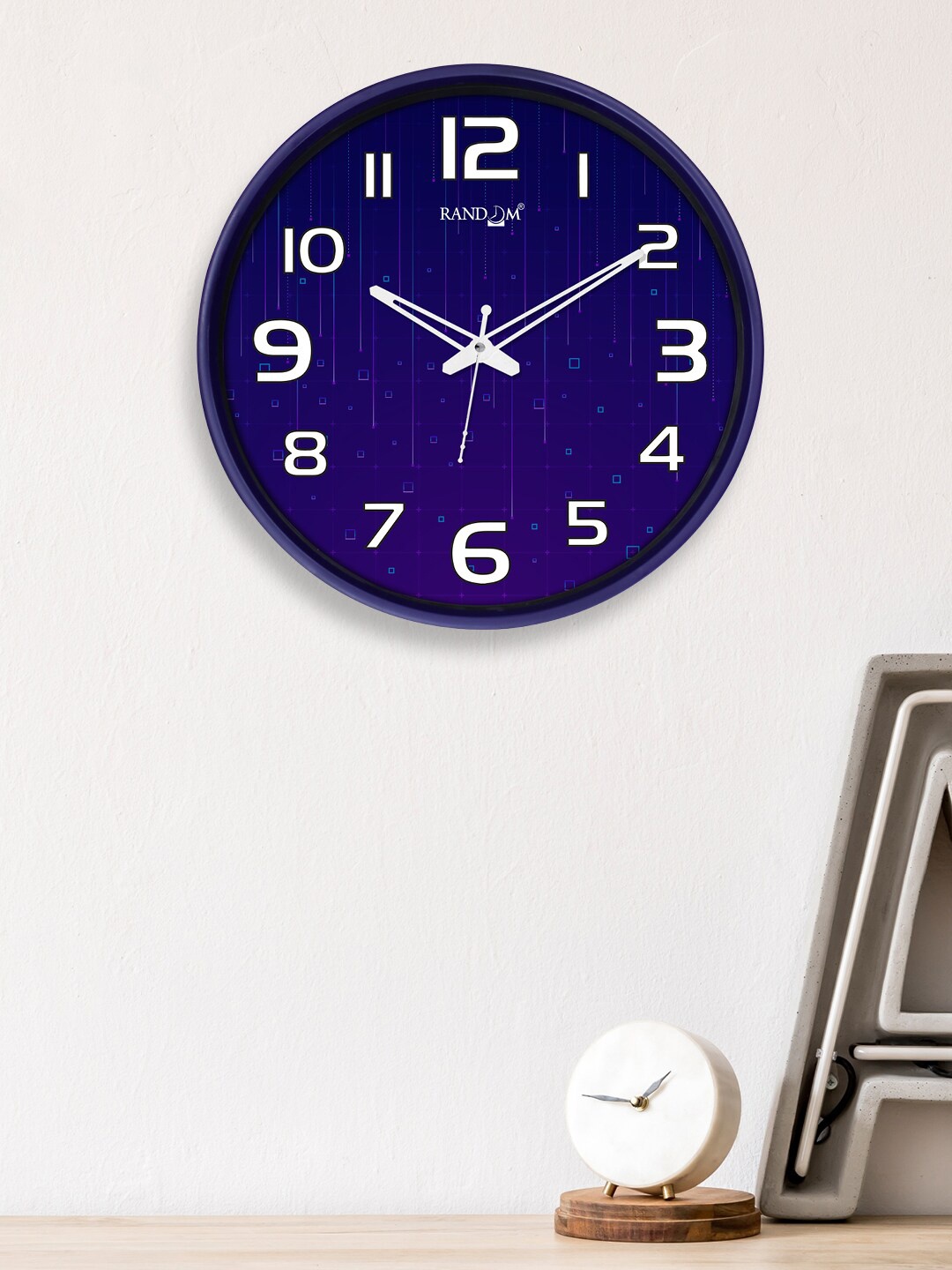 

RANDOM Navy Blue & White Dual Frame Quartz Movement 30CM Wall Clock