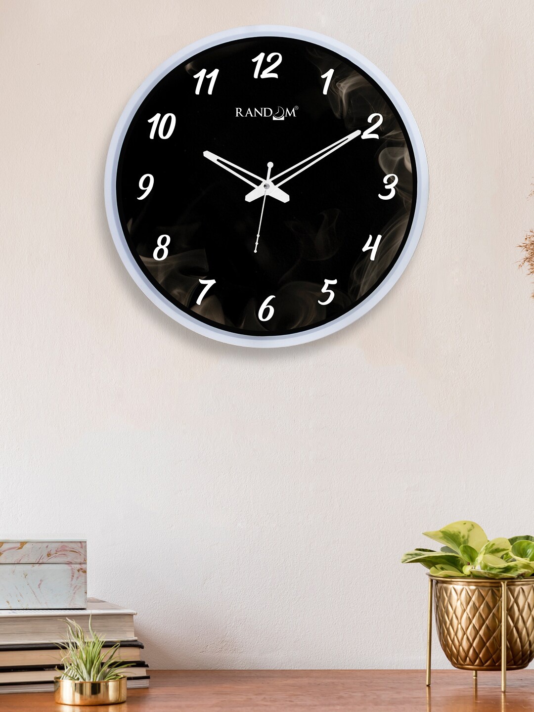 

RANDOM Black & White Printed Round Dual Frame Quartz Movement 30CM Wall Clock