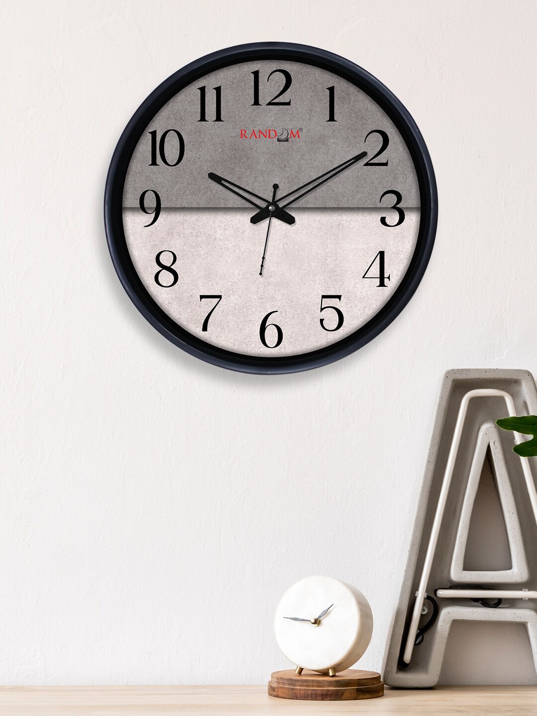 

RANDOM Grey & Black Printed Dual Frame Quartz Movement 30CM Wall Clock