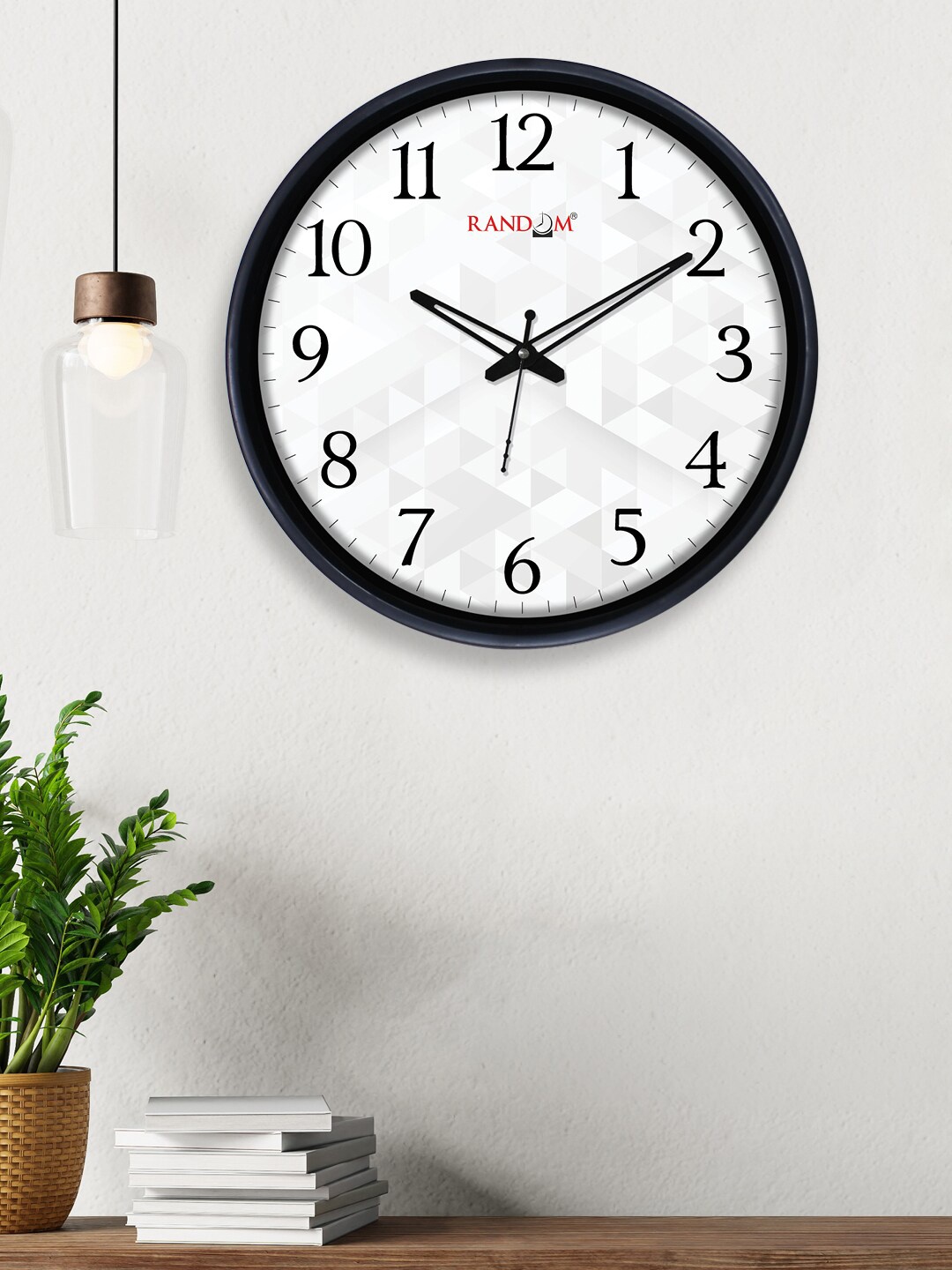 

RANDOM Off White & Black Printed Round Contemporary Wall Clock