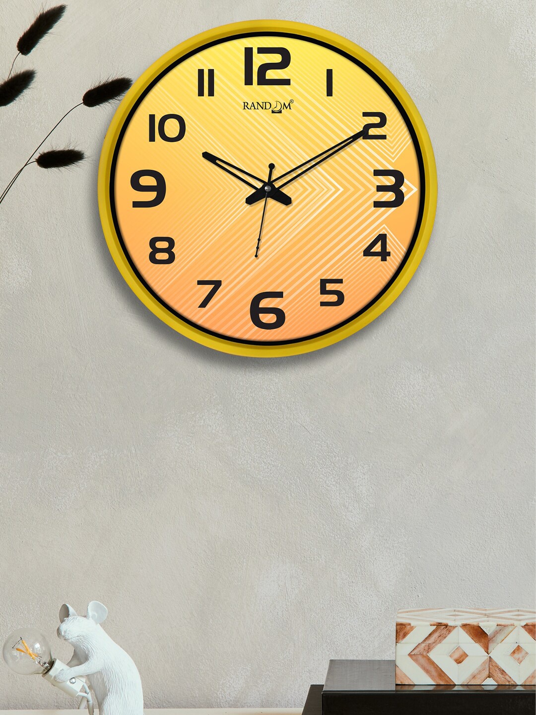 

RANDOM Yellow & Black 12-Inch Dual Frame Tribal Arrow Wall Clock With Glass
