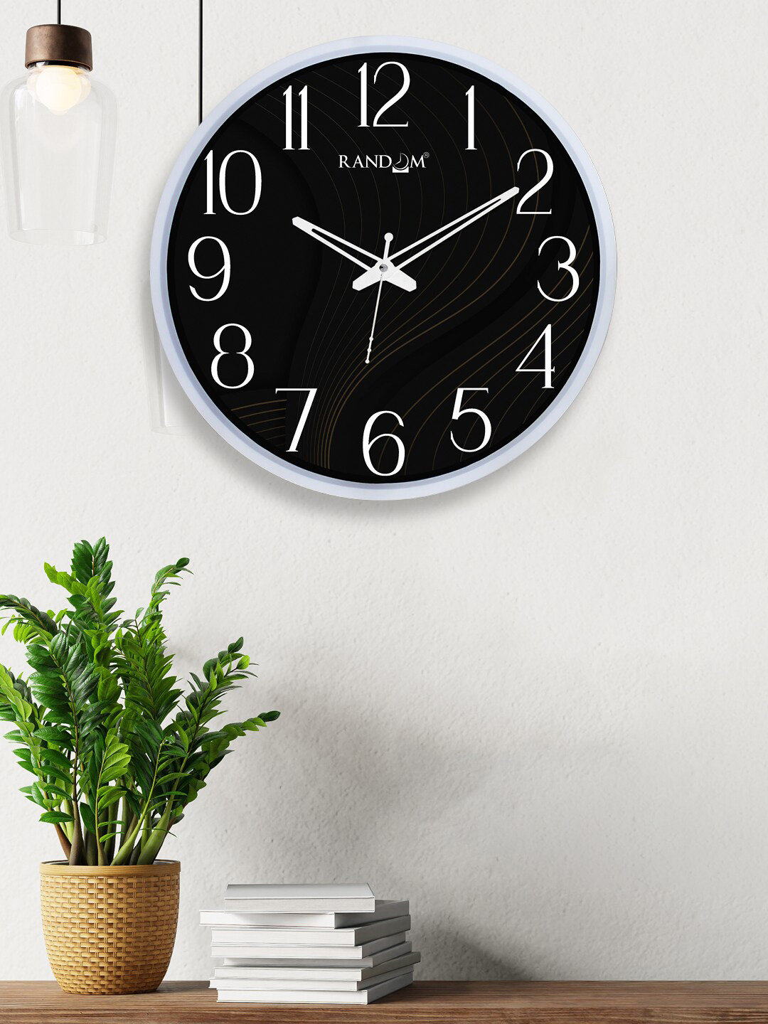 

RANDOM Black & White Printed Contemporary Dual Frame Graphic Art Wall Clock