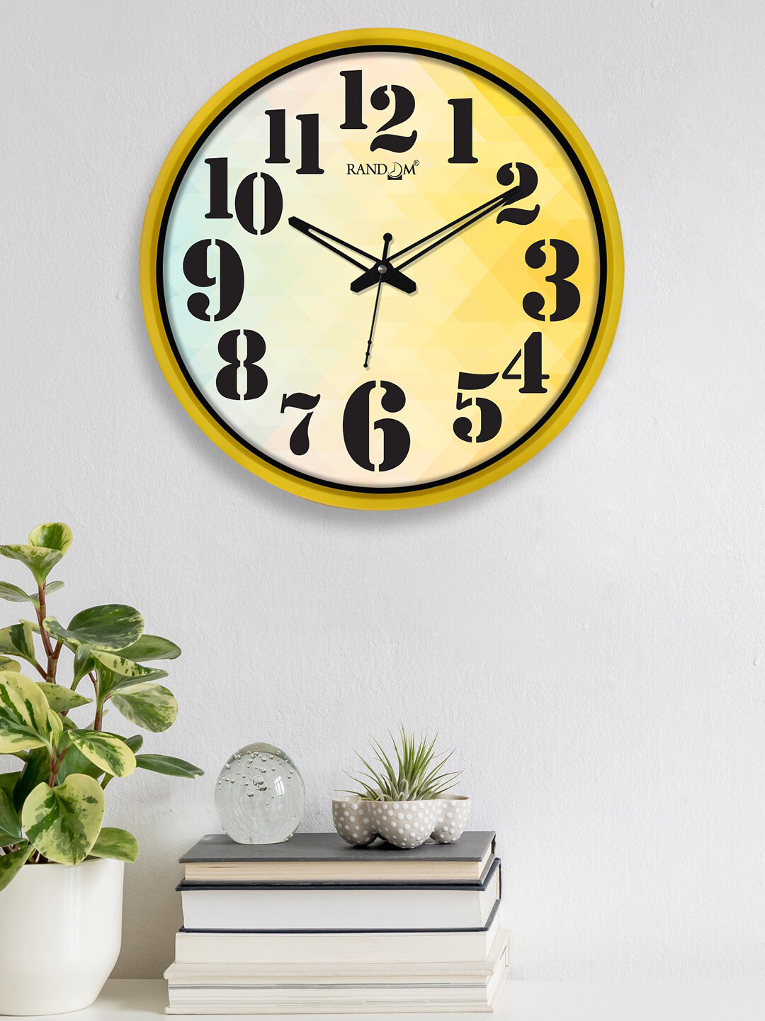 

RANDOM Black & Yellow Printed Analogue Dual Frame Quartz Movement 30CM Wall Clock