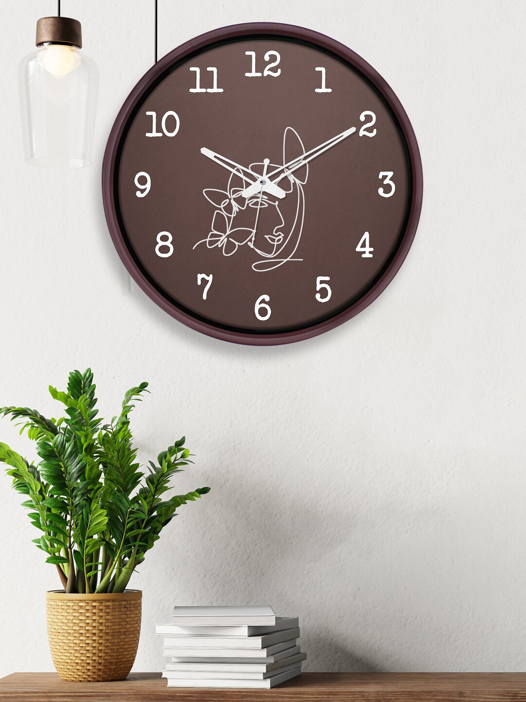 

RANDOM Coffee Brown & White Dual Frame Quartz Movement 30CM Wall Clock