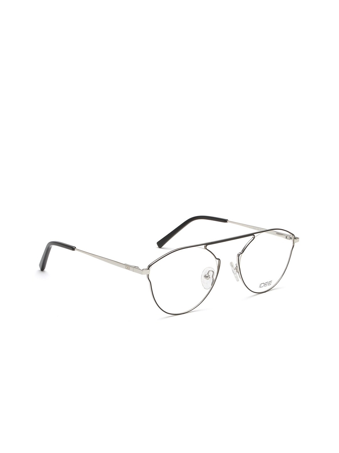 

IDEE Unisex Black & Silver-Toned Full Rim Oval Frames