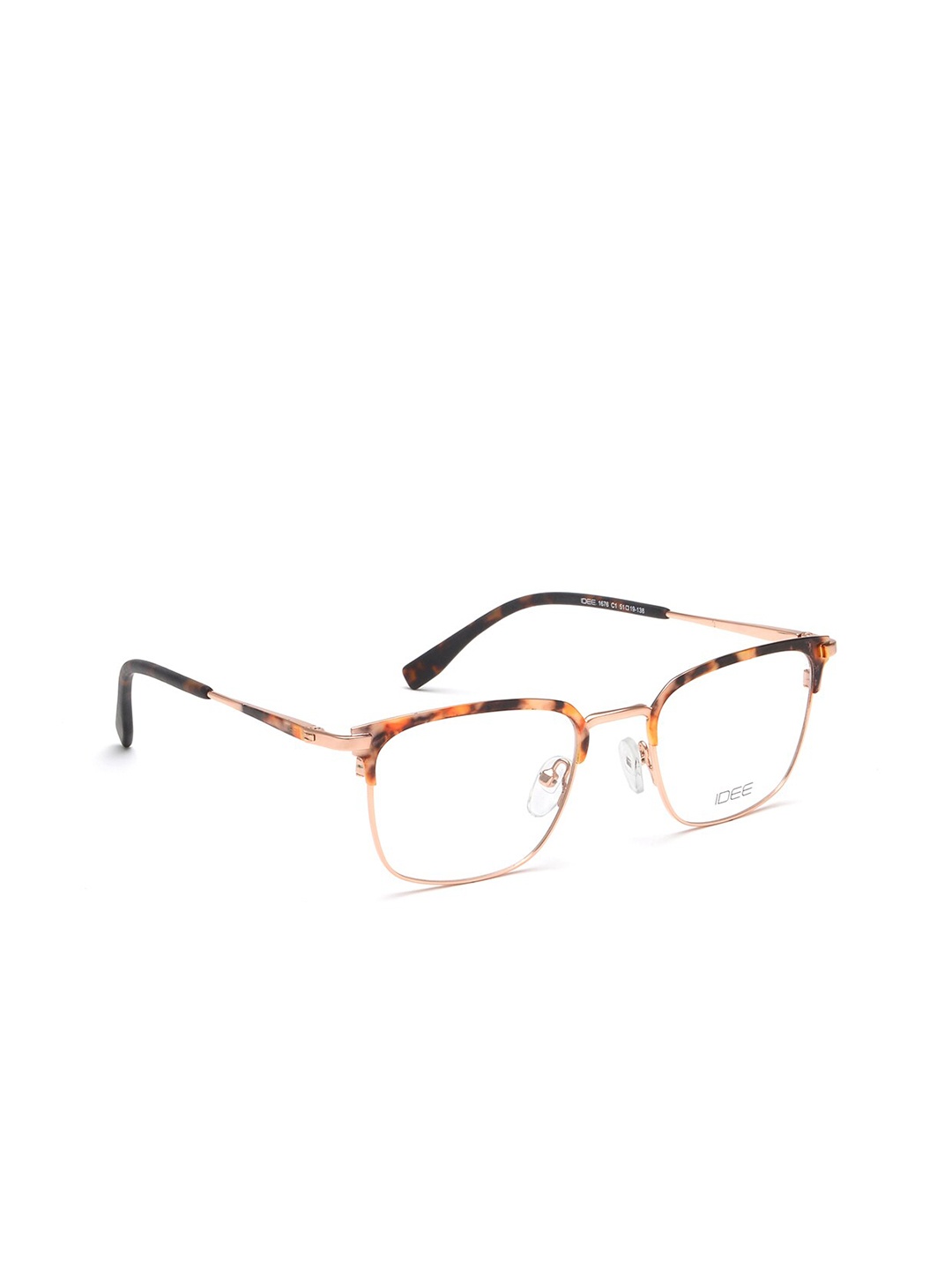 

IDEE Men White & Brown Full Rim Rectangle Frames