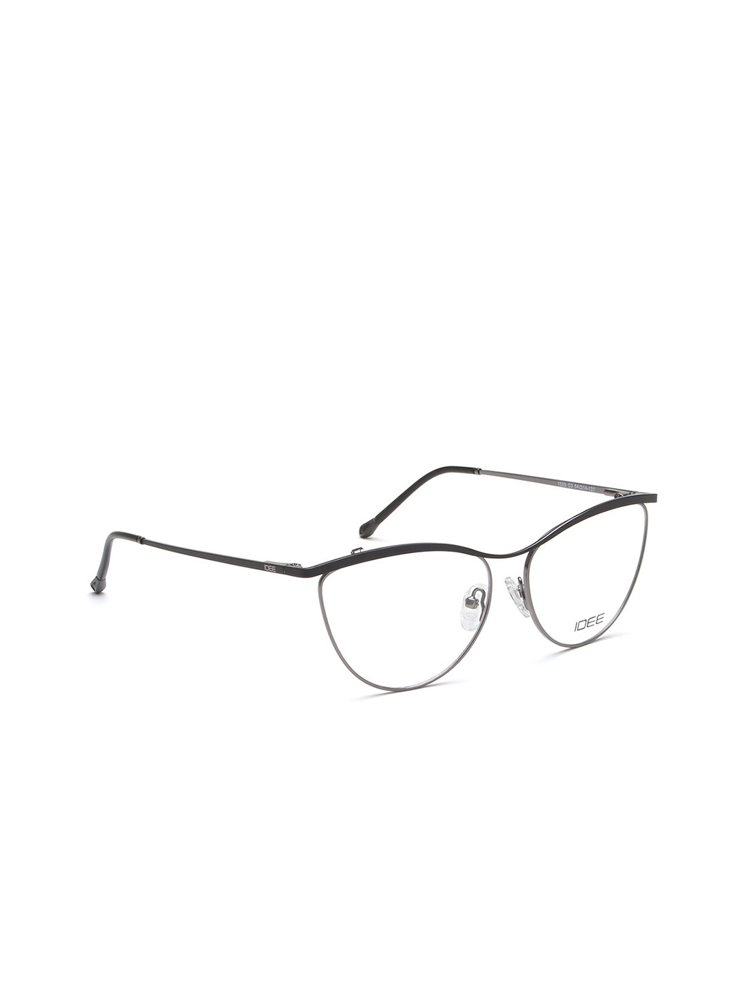 

IDEE Women Silver-Toned & Black Half Rim Cateye Frames