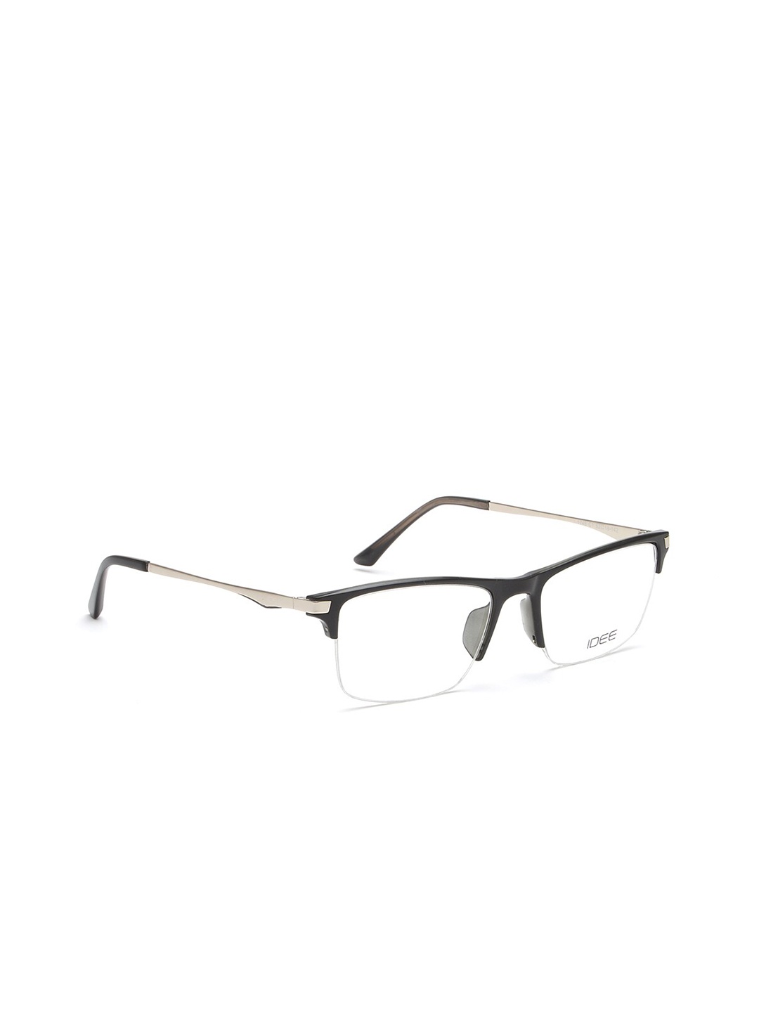 

IDEE Men Black & Silver-Toned Half Rim Rectangle Frames