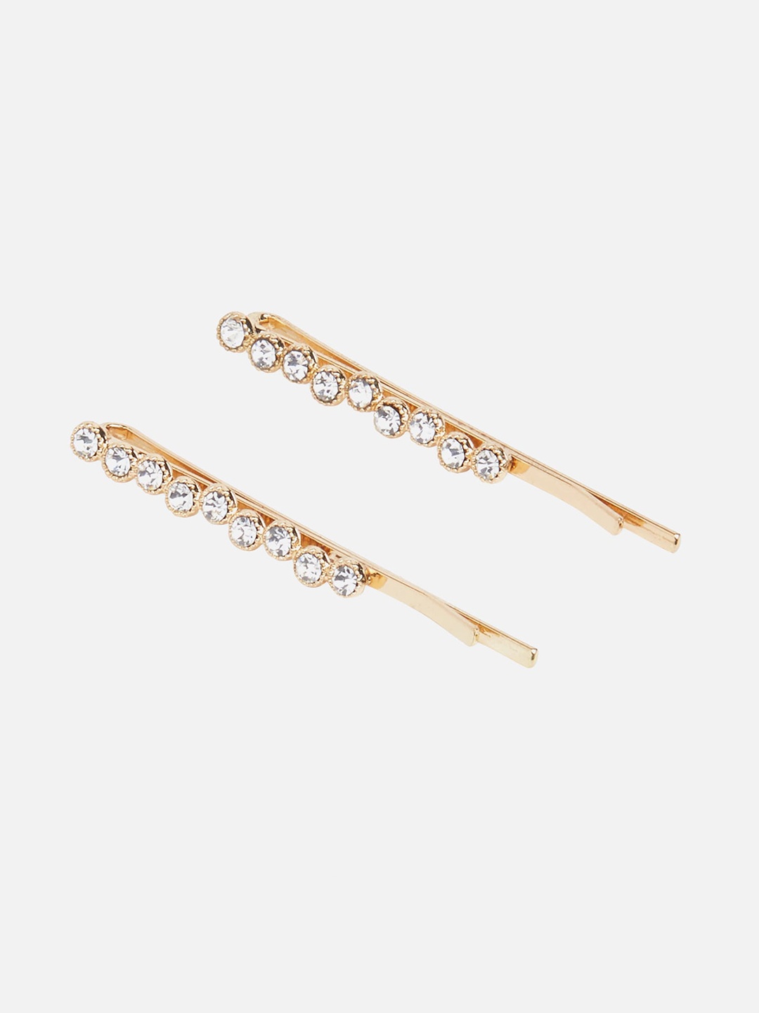 

20Dresses Women Gold-Toned & White Set of 2 Embellished Bobby Pins