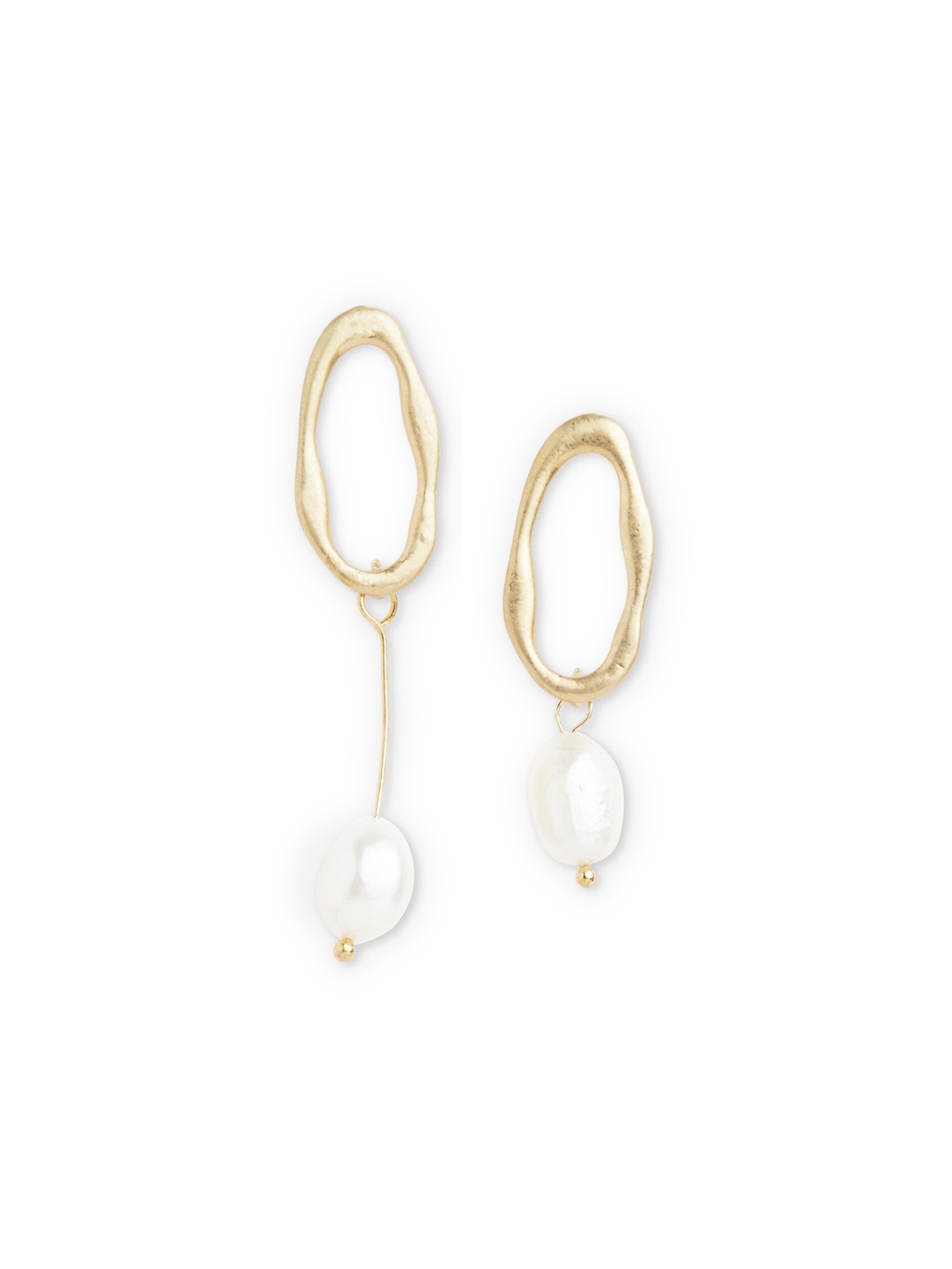 

20Dresses Gold-Toned & White Contemporary Rock It With Pearl Drop Earrings