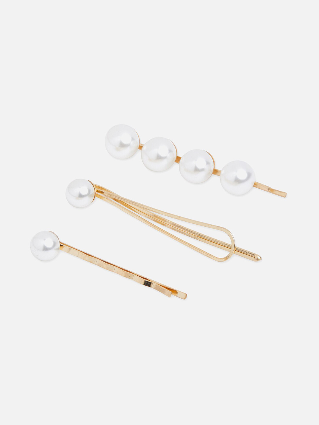 

20Dresses Women Gold-Toned Set Of 3 Embellished Bobby Pins