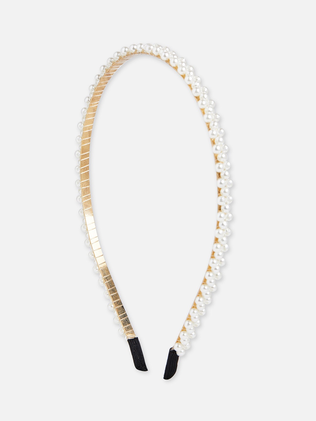 

20Dresses Women White & Gold-Toned Embellished Lined With Stones Hairband