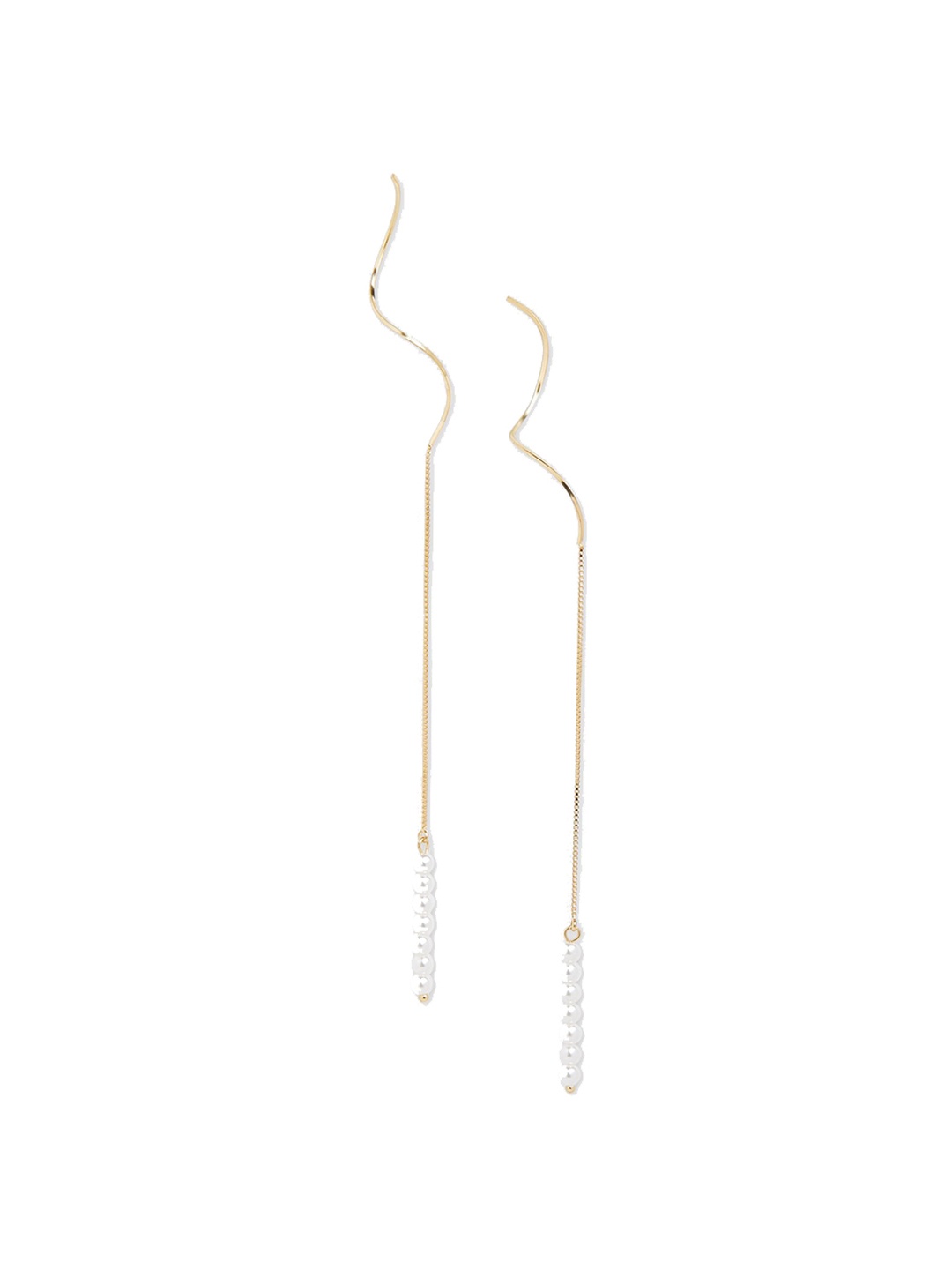 

20Dresses Gold-Plated & White Contemporary Drop Earrings