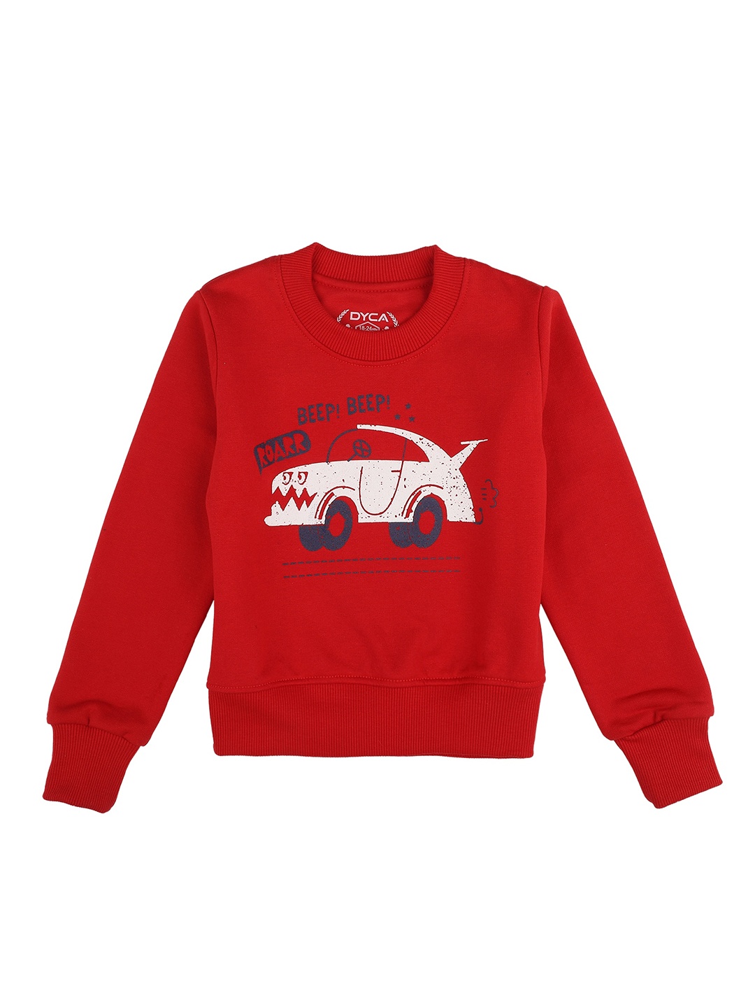 

DYCA Boys Red Cotton Printed Sweatshirt