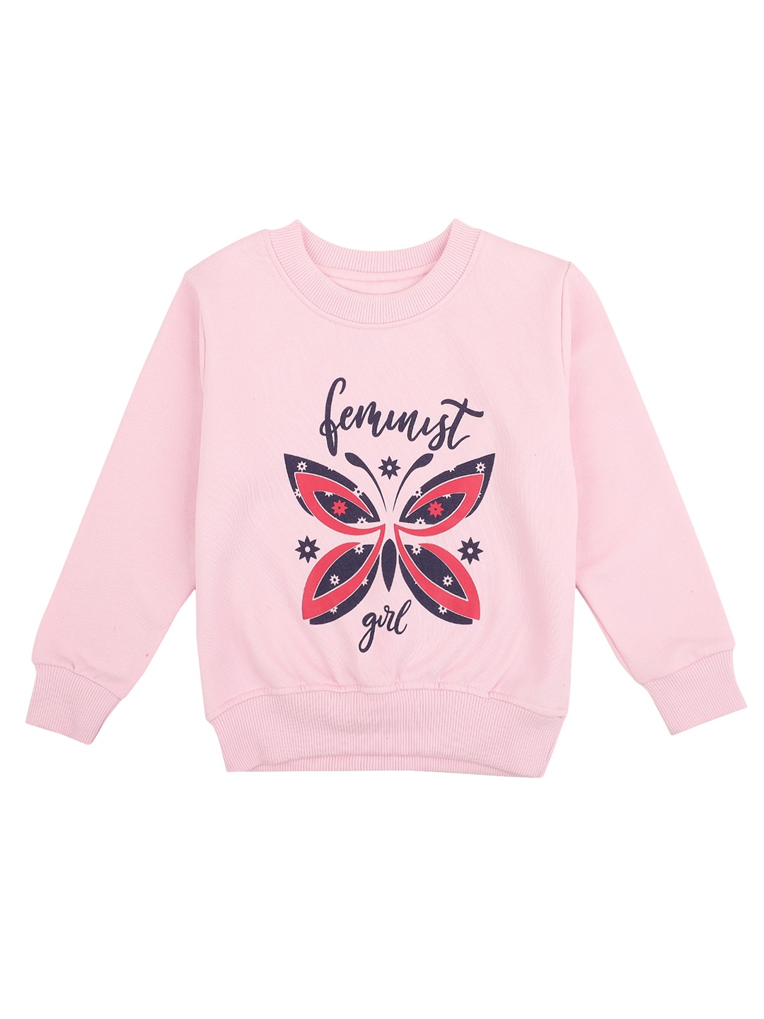 

DYCA Girls Pink Typography Printed Sweatshirt