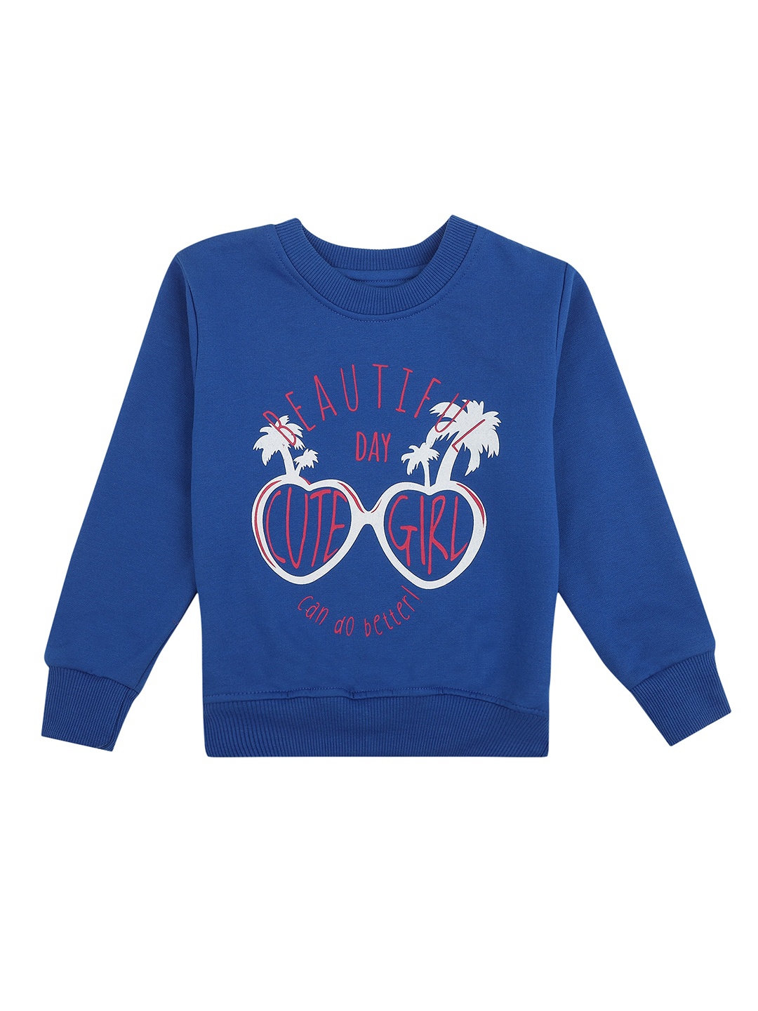 

DYCA Girls Blue Cotton Printed Sweatshirt