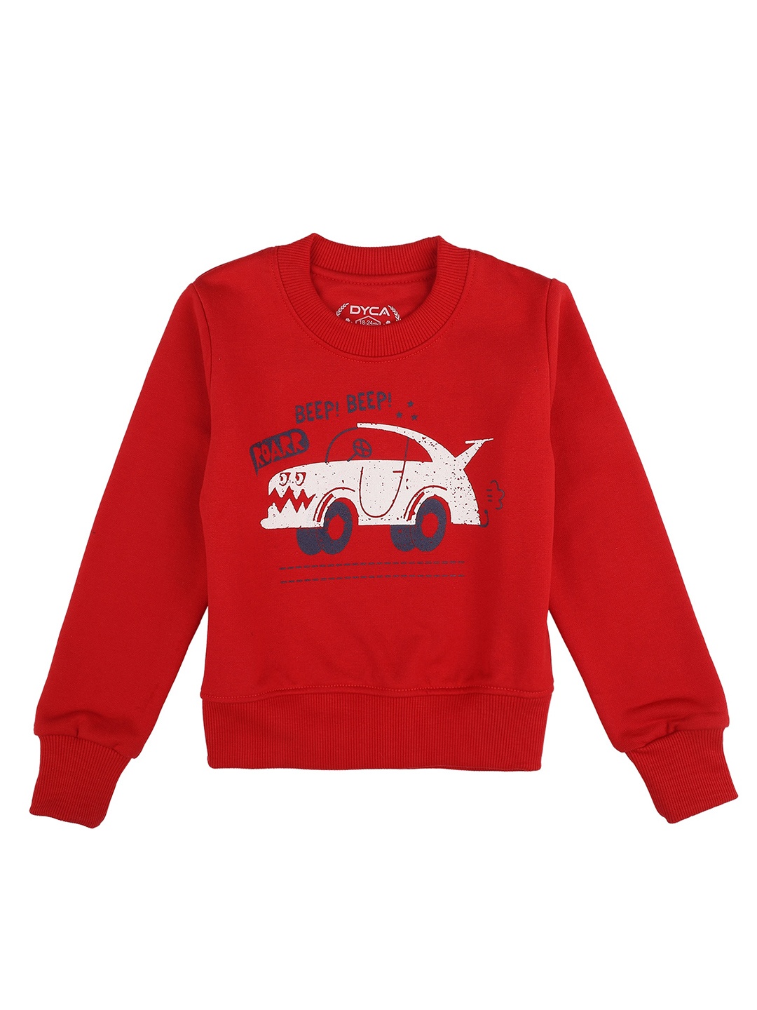 

DYCA Boys Red Printed CottonRegular Fit Sweatshirt