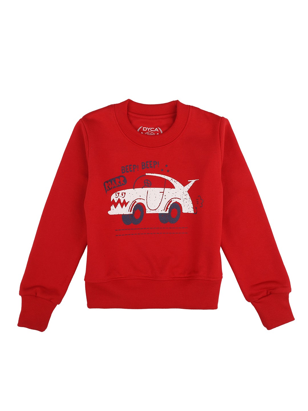 

DYCA Boys Red Printed Round Neck Sweatshirt