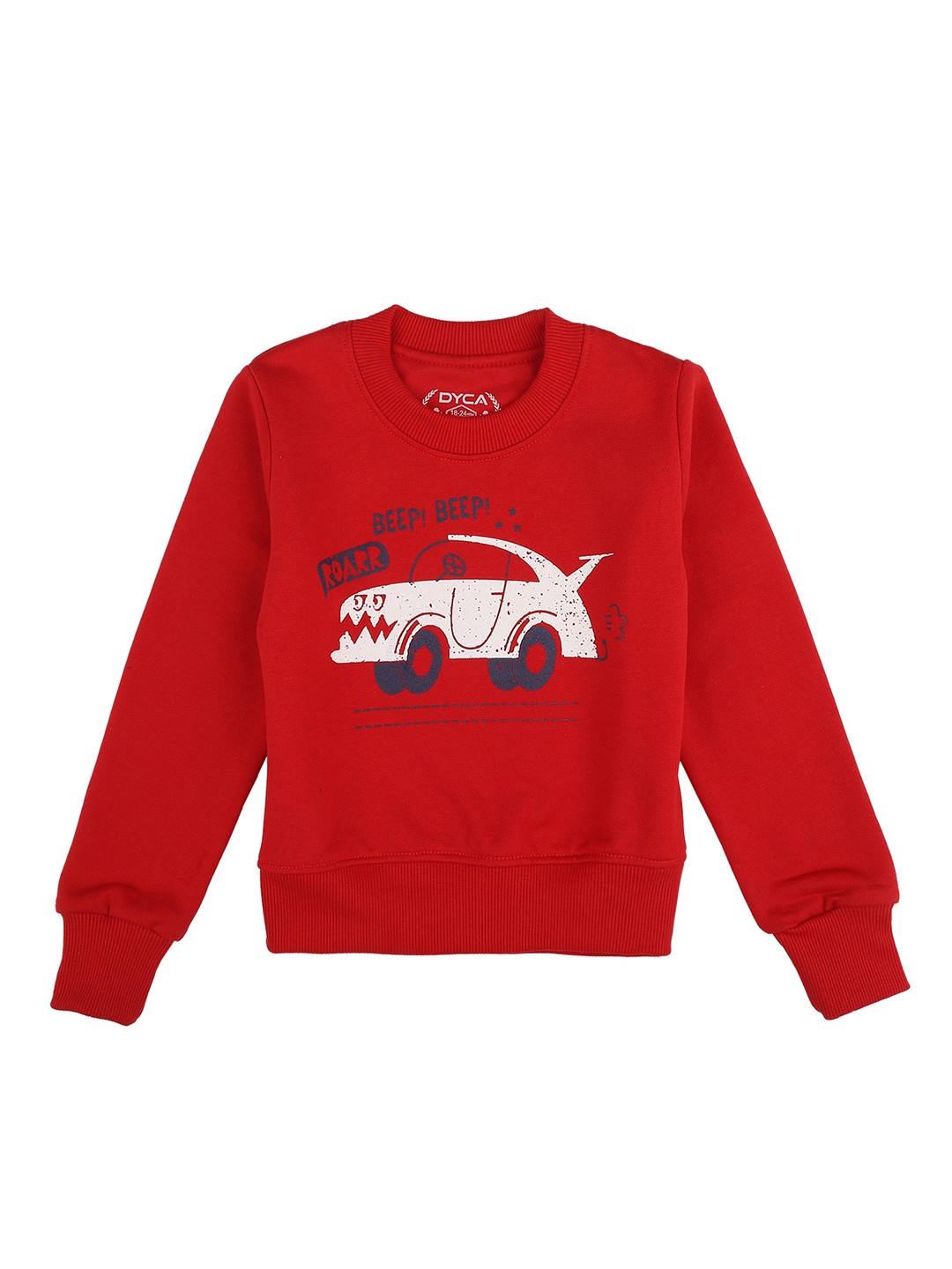

DYCA Boys Red Graphic Printed Cotton Regular Fit Sweatshirt