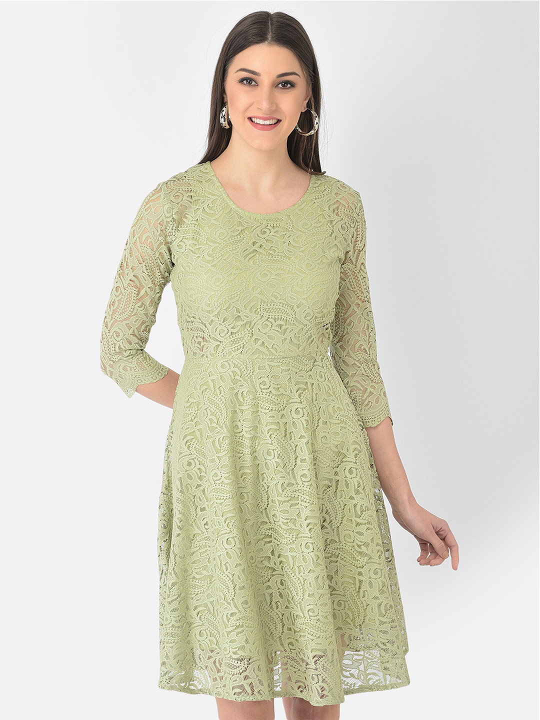 

Eavan Woman Lime Green Lace Dress
