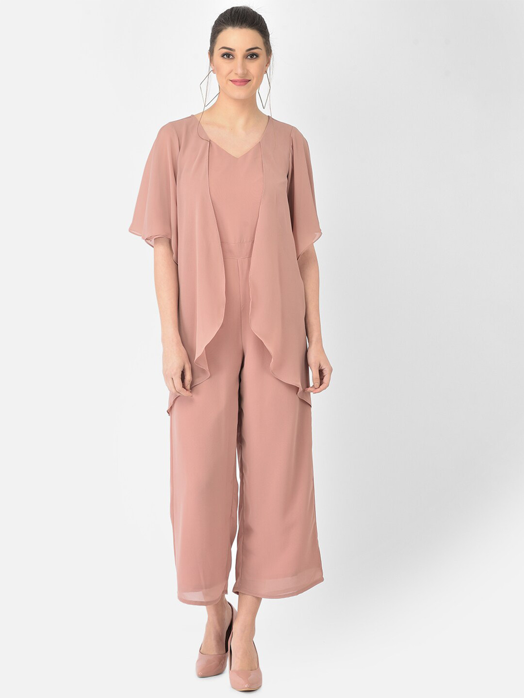 

Eavan Women Rose Gold Solid Culotte Jumpsuit