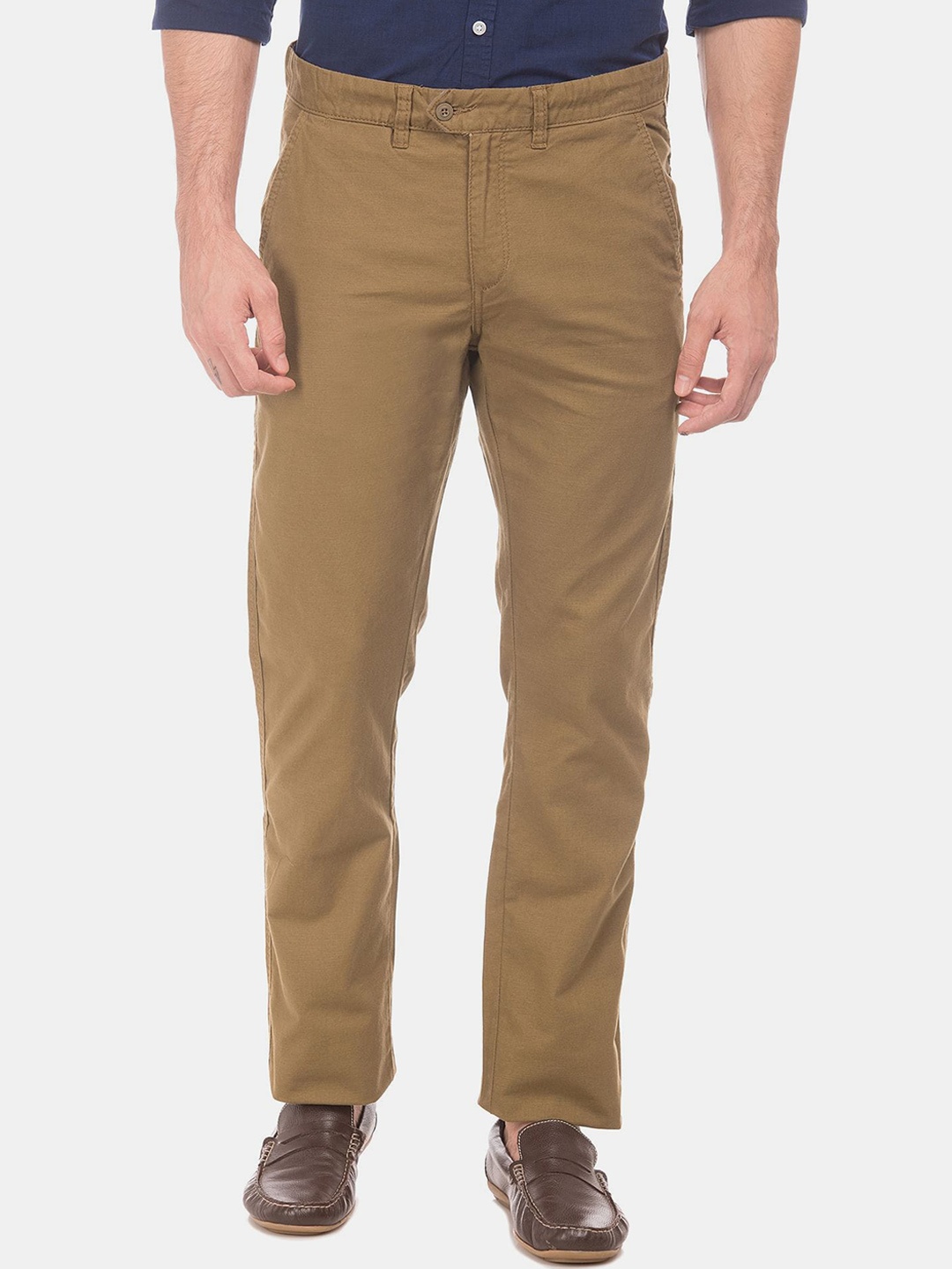 

Ruggers Men Brown Slim Fit Cotton Trousers
