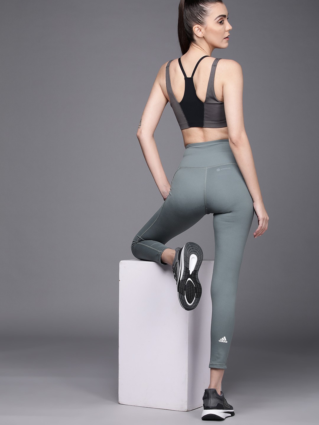 

ADIDAS Women Grey Solid Yoga Essentials High Waisted Tights