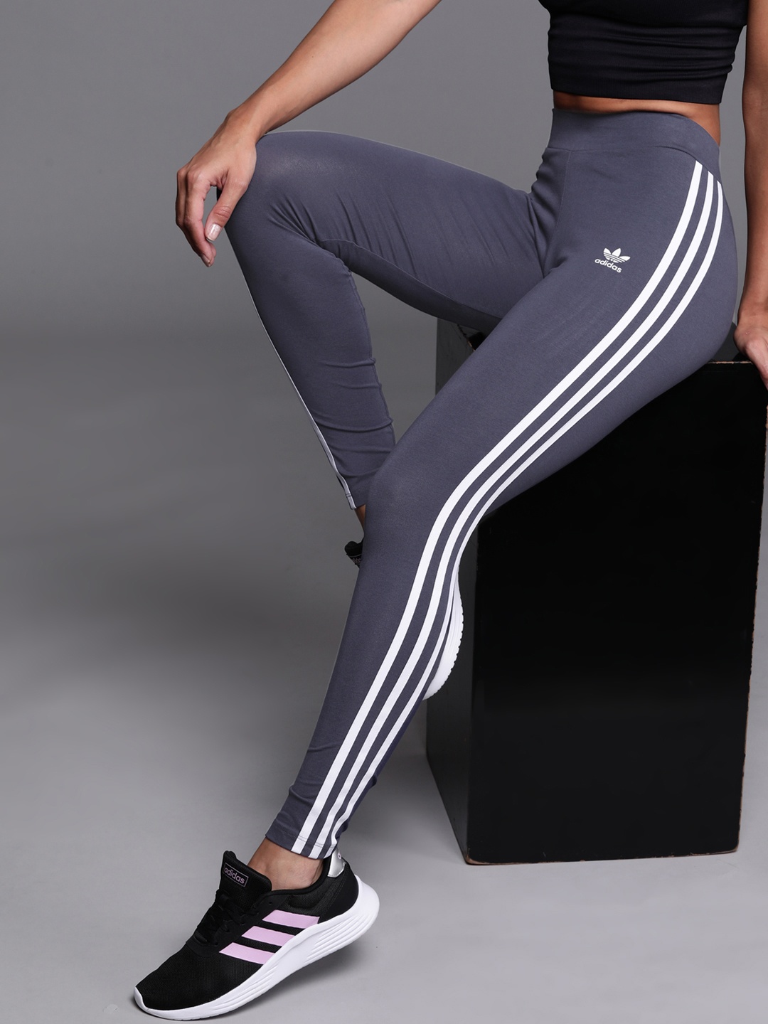 

ADIDAS Originals Women Blue Solid 3 Stripes Sustainable Tight