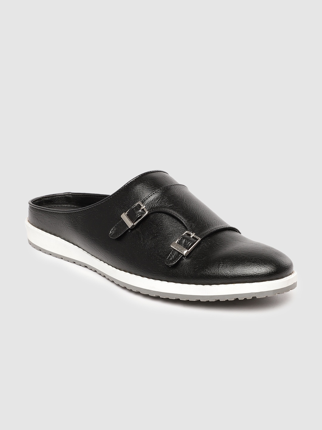 

The Alternate Men Black Textured PU Mules